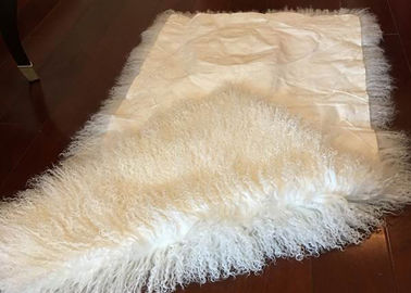 China Pele de carneiro tibetana encaracolado longa branca luxuoso do tapete 60 x120cm da pele de carneiro do Mongolian fornecedor