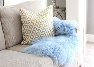 China Luz - tampa longa azul da cadeira do tapete da pele de carneiro do Mongolian do cabelo com tamanho personalizado fornecedor