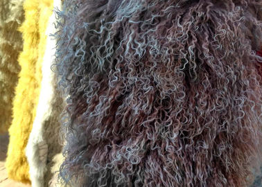 China Cobertura encaracolado da pele dos carneiros do lambswool genuíno longo real do Mongolian da pele de carneiro do cabelo fornecedor