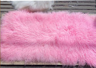 As lãs reais 60*120cm da pele de carneiro do tapete 100% da pele de carneiro do Mongolian tingiram amostras grátis cor-de-rosa da cor