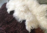A pele tibetana branca natural material do Mongolian do lambswool da pele de carneiro encaracolado longa esconde
