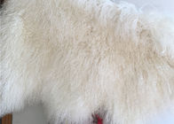 Do creme longo natural da pele de carneiro do Mongolian do cabelo da pele de carneiro tapete 100% encaracolado branco da pele
