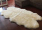 Tapete australiano da pele de carneiro de quatro peles branco durável feito a mão 120 *180cm do marfim do grande fornecedor