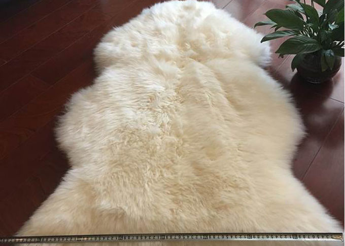 Lãs longas do Merino do tapete real branco decorativo home da pele de carneiro forma natural de 60 x de 90cm 