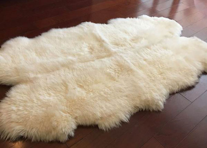 Tapete branco 4 de lãs de Austrália marfim real do tapete da pele de carneiro do grande x 6 pele do ft 4