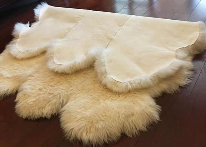 Pele branca do tapete 6 da sala de visitas da pele do marfim, tapetes da pele de carneiro do quarto de 5,5 x 6 Ft 