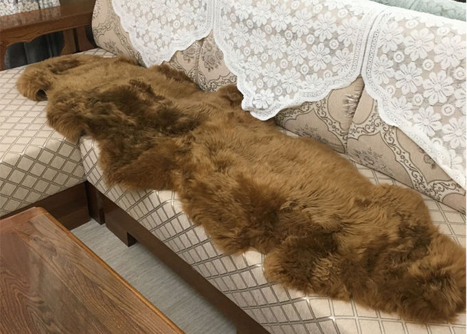 A pele de carneiro real Brown escuro de Austrália tingiu o tapete longo grosso do tapete de lãs de Austrália
