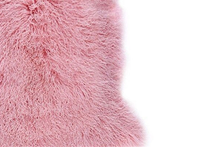 Antiencolhimento confortável do tapete cor-de-rosa da pele de carneiro da extra grande do cabelo encaracolado para o assoalho home