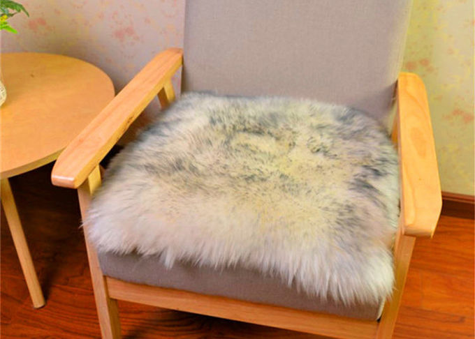 Descansos decorativos de lãs longas para o sofá, tampa dos descansos de lance da pele de Brown da cadeira