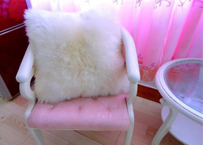 Coxim de Seat decorativo do Lambswool do sofá da cadeira macio com pele de carneiro genuína