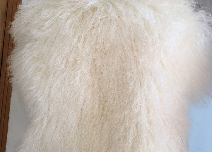 Lance tibetano da cama da cobertura do Lambswool do Mongolian encaracolado longo do lance da pele dos carneiros do cabelo