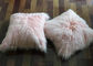 Da pele de carneiro longa cor-de-rosa do Mongolian dos doces descanso de lance decorativo com única pele tomada partido fornecedor