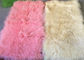 As lãs reais 60*120cm da pele de carneiro do tapete 100% da pele de carneiro do Mongolian tingiram amostras grátis cor-de-rosa da cor fornecedor