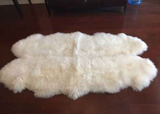 Da criança home luxuosa do uso do tapete real da pele de carneiro tapete branco do jogo do marfim do floco de neve 2 x 3 ft