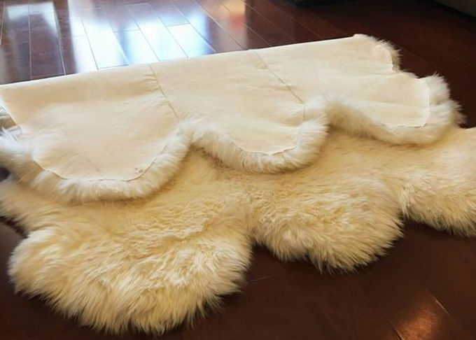 Peles macias do branco seis da pele 6P do tapete real da área da pele de carneiro da extra grande do tapete da pele de carneiro