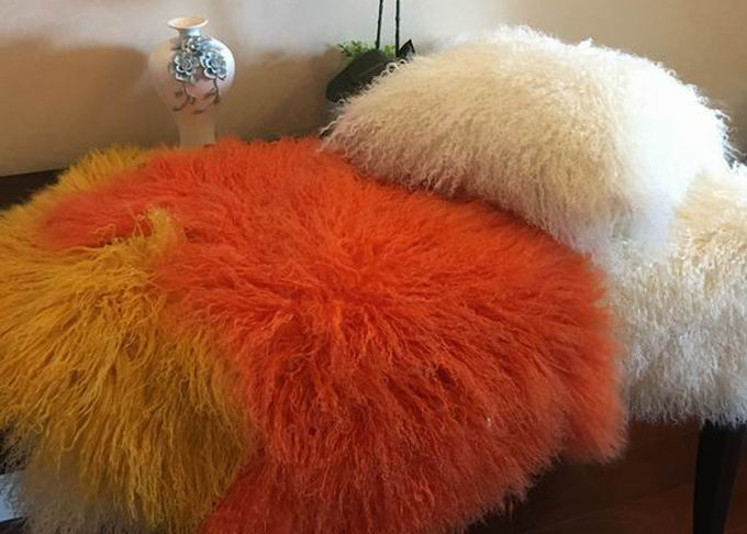 Fechamento tomado partido do zíper do descanso da pele do Mongolian de Retangular único para o sofá home de matéria têxtil