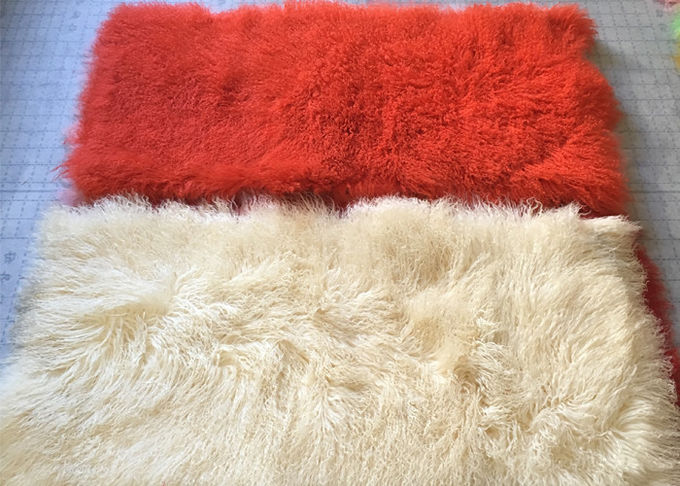 Do tapete real da pele de carneiro do retângulo do Mongolian lãs encaracolados longas de Tibet com cor tingida