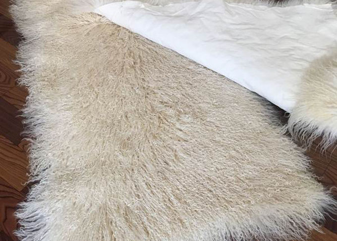 do Mongolian real longo do tapete da pele de carneiro do cabelo de 10-15cm textura macia super para o quarto