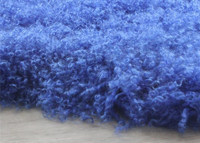 Luz - tampa longa azul da cadeira do tapete da pele de carneiro do Mongolian do cabelo com tamanho personalizado