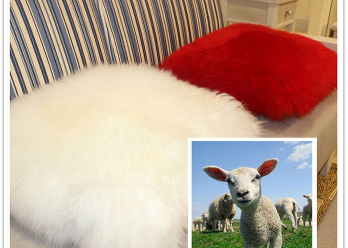 A cadeira de balanço do Lambswool do luxuoso amortece 40*40cm, almofadas macias da pele de carneiro para cadeiras de rodas 