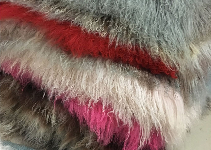 Tapete cinzento real 20" da pele de carneiro do Mongolian X35” para as tampas home do lance do sofá